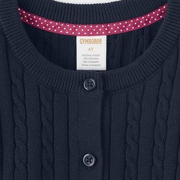 Girls and Toddler Long Sleeve Cable Knit Cardigan Sweater - Picture 2 of 3